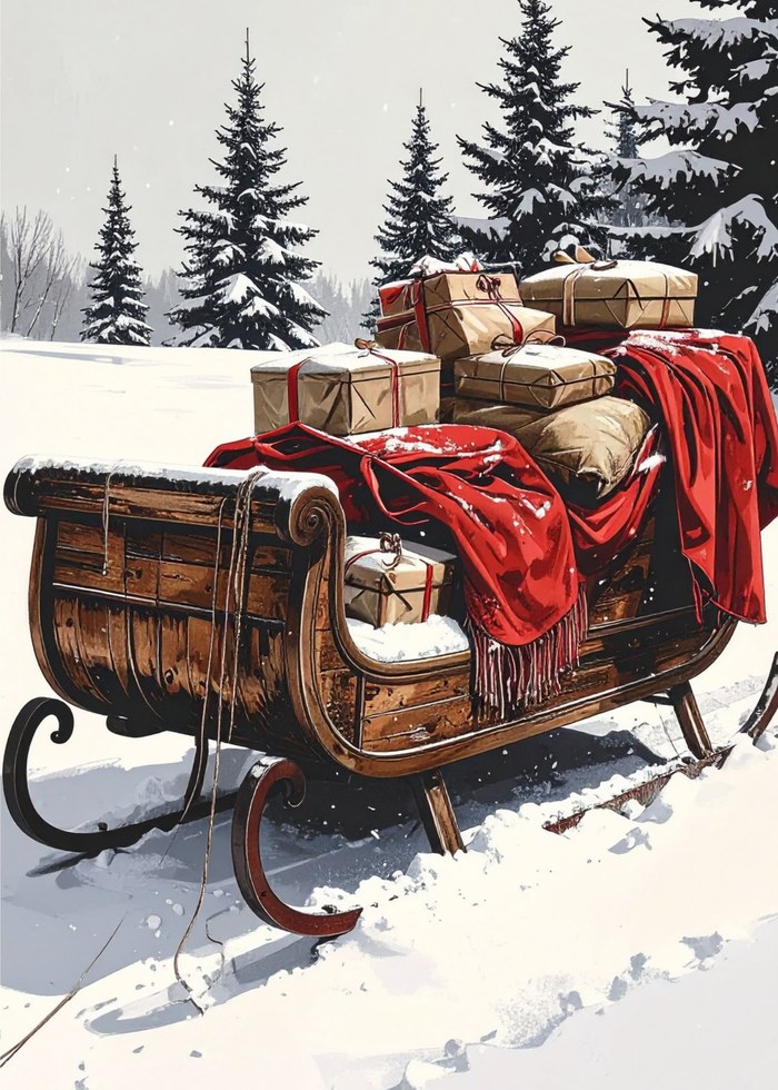 Front of the sleigh Christmas card