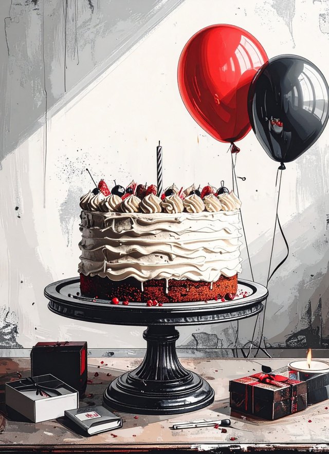 Sketchbook cover: Birthday cake