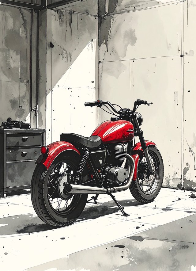 Sketchbook cover: Motorcycle