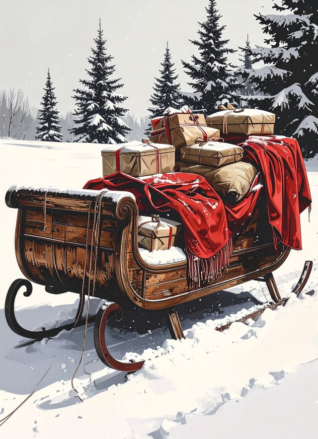 Sketchbook cover: The sleigh